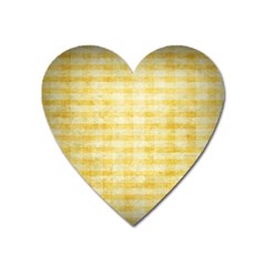 Spring Yellow Gingham Heart Magnet by BangZart