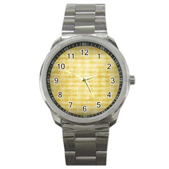 Spring Yellow Gingham Sport Metal Watch by BangZart