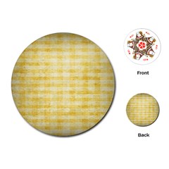 Spring Yellow Gingham Playing Cards (round)  by BangZart