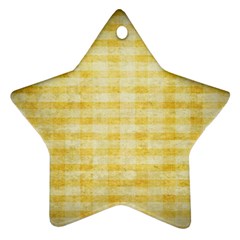 Spring Yellow Gingham Star Ornament (two Sides) by BangZart