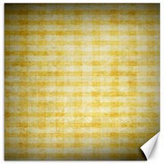 Spring Yellow Gingham Canvas 16  X 16   by BangZart