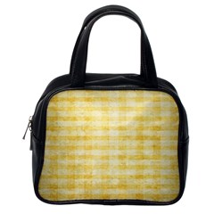 Spring Yellow Gingham Classic Handbags (one Side) by BangZart