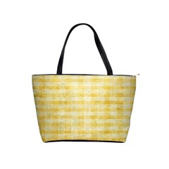 Spring Yellow Gingham Shoulder Handbags by BangZart