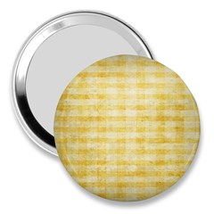 Spring Yellow Gingham 3  Handbag Mirrors by BangZart