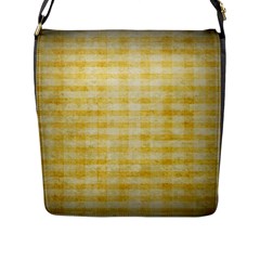 Spring Yellow Gingham Flap Messenger Bag (l)  by BangZart