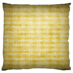 Spring Yellow Gingham Large Flano Cushion Case (two Sides) by BangZart