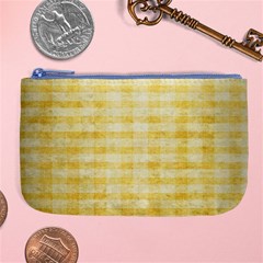 Spring Yellow Gingham Large Coin Purse by BangZart