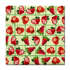 Strawberries Pattern Tile Coasters by SuperPatterns