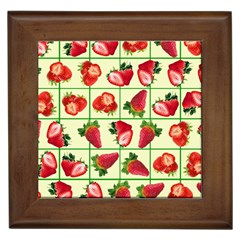 Strawberries Pattern Framed Tiles by SuperPatterns