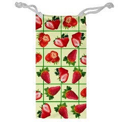 Strawberries Pattern Jewelry Bag by SuperPatterns