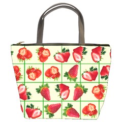 Strawberries Pattern Bucket Bags by SuperPatterns