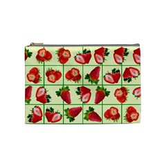 Strawberries Pattern Cosmetic Bag (medium)  by SuperPatterns