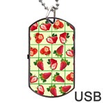 Strawberries Pattern Dog Tag USB Flash (One Side) Front