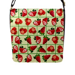 Strawberries Pattern Flap Messenger Bag (l)  by SuperPatterns