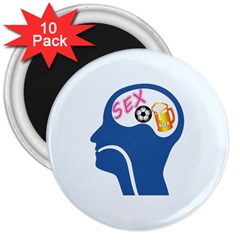 Male Psyche 3  Magnets (10 Pack)  by linceazul