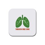 Tobacco Free Zone Rubber Coaster (Square)  Front