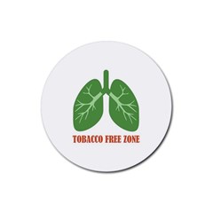 Tobacco Free Zone Rubber Round Coaster (4 Pack)  by linceazul