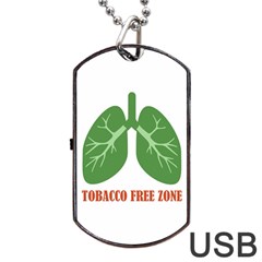 Tobacco Free Zone Dog Tag Usb Flash (one Side) by linceazul