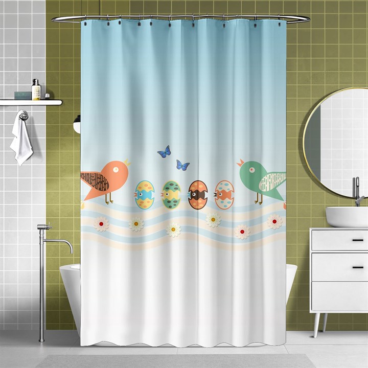 Cute Birds Shower Curtain 48  x 72  (Small) 