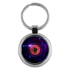 The Little Astronaut On A Tiny Fractal Planet Key Chains (round)  by jayaprime