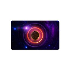 The Little Astronaut On A Tiny Fractal Planet Magnet (name Card) by jayaprime