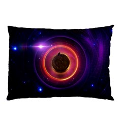 The Little Astronaut On A Tiny Fractal Planet Pillow Case by jayaprime