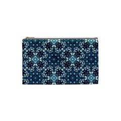 Boho Blue Fancy Tile Pattern Cosmetic Bag (small)  by KirstenStar