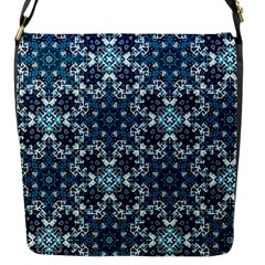 Boho Blue Fancy Tile Pattern Flap Messenger Bag (s) by KirstenStar