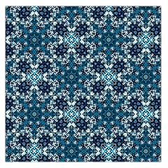 Boho Blue Fancy Tile Pattern Large Satin Scarf (square) by KirstenStar