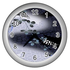 Abstract Black And Gray Tree Wall Clocks (silver)  by BangZart