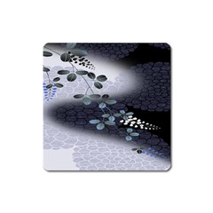 Abstract Black And Gray Tree Square Magnet by BangZart