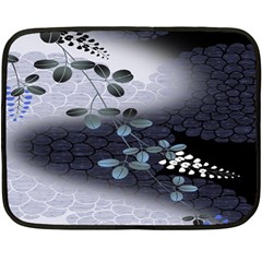 Abstract Black And Gray Tree Fleece Blanket (mini) by BangZart