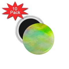 Abstract Yellow Green Oil 1 75  Magnets (10 Pack) 