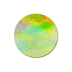 Abstract Yellow Green Oil Magnet 3  (round) by BangZart