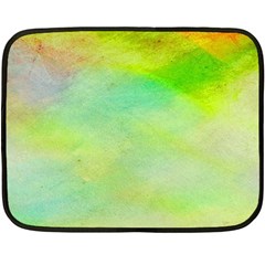 Abstract Yellow Green Oil Fleece Blanket (mini) by BangZart