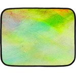 Abstract Yellow Green Oil Fleece Blanket (Mini) 35 x27  Blanket