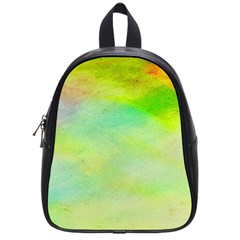 Abstract Yellow Green Oil School Bags (small)  by BangZart