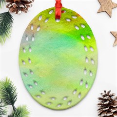 Abstract Yellow Green Oil Oval Filigree Ornament (two Sides) by BangZart