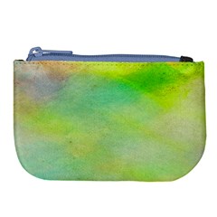 Abstract Yellow Green Oil Large Coin Purse