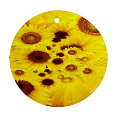 Beautiful Sunflowers Ornament (round) by BangZart