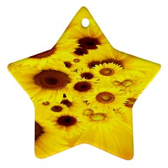 Beautiful Sunflowers Ornament (star) by BangZart