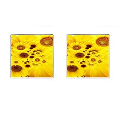 Beautiful Sunflowers Cufflinks (square) by BangZart