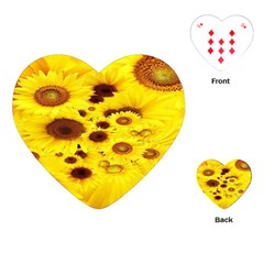 Beautiful Sunflowers Playing Cards (heart)  by BangZart