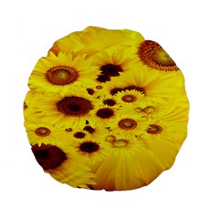 Beautiful Sunflowers Standard 15  Premium Flano Round Cushions by BangZart