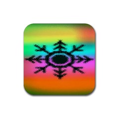 Vector Snowflake Rubber Coaster (square)  by BangZart