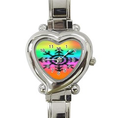 Vector Snowflake Heart Italian Charm Watch by BangZart