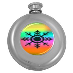 Vector Snowflake Round Hip Flask (5 Oz) by BangZart