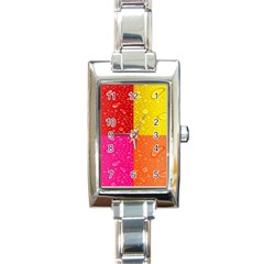 Color Abstract Drops Rectangle Italian Charm Watch by BangZart