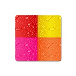 Color Abstract Drops Square Magnet Front