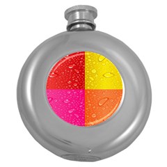 Color Abstract Drops Round Hip Flask (5 Oz) by BangZart